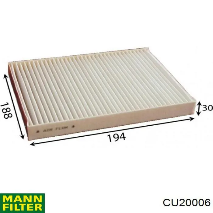 Filtro de salão Mann-Filter CU20006 preço, a partir de 5,30 USD