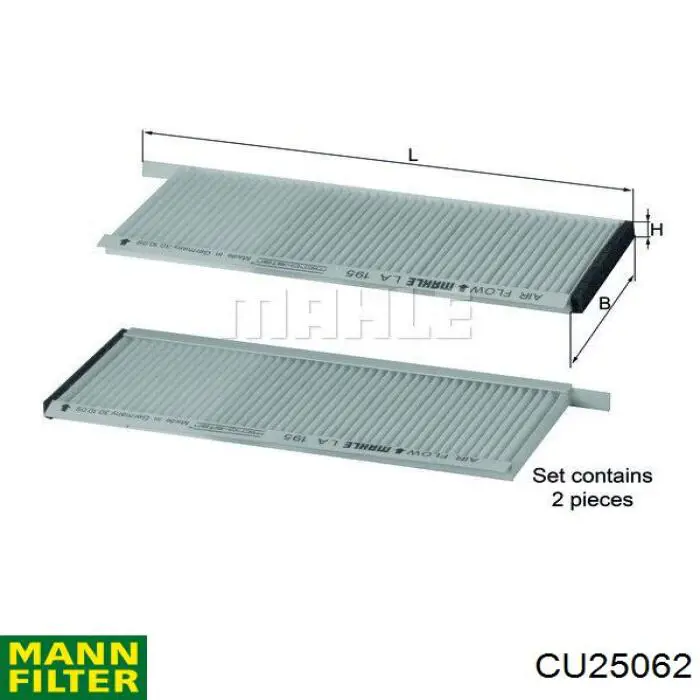 Filtro de salão Mann-Filter CU25062 preço, a partir de 11,38 USD