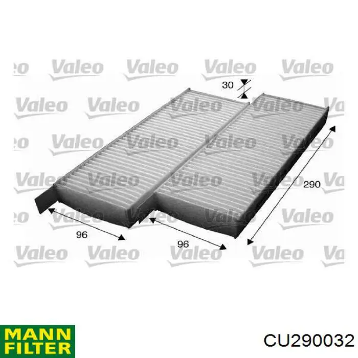 Filtro de salão Mann-Filter CU290032 preço, a partir de 14,83 USD