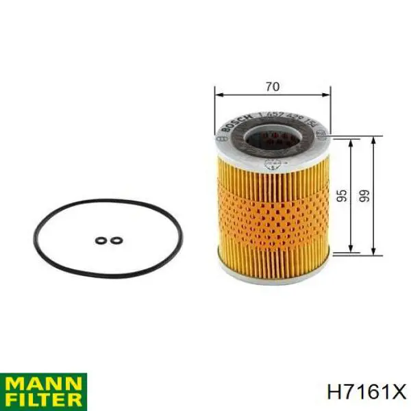 H7161X Mann-Filter Filtro de óleo