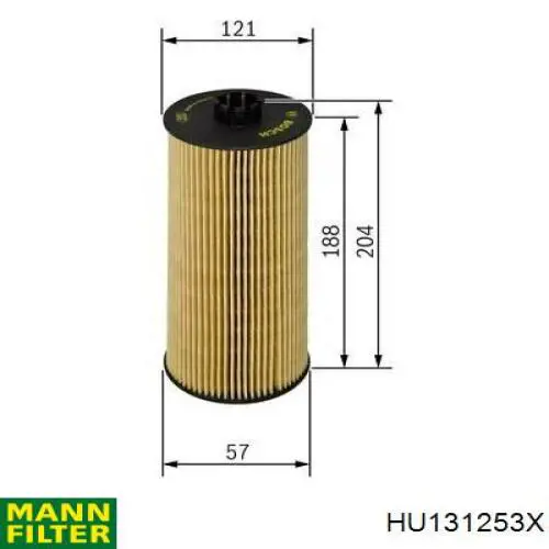 HU131253X Mann-Filter Filtro de óleo