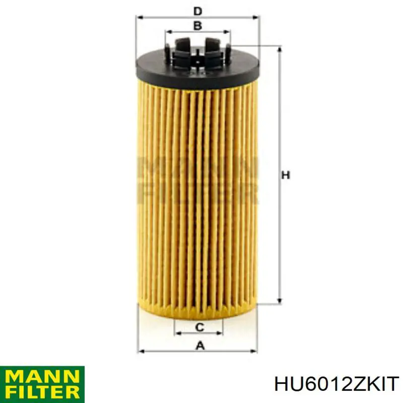 HU6012ZKIT Mann-Filter Filtro de óleo