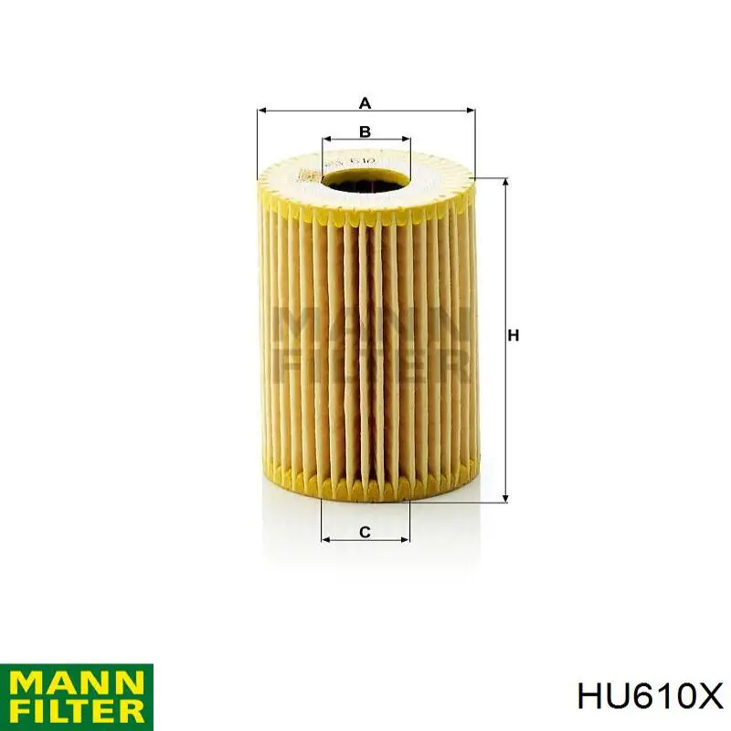 Filtro de óleo HU610X Mann-Filter