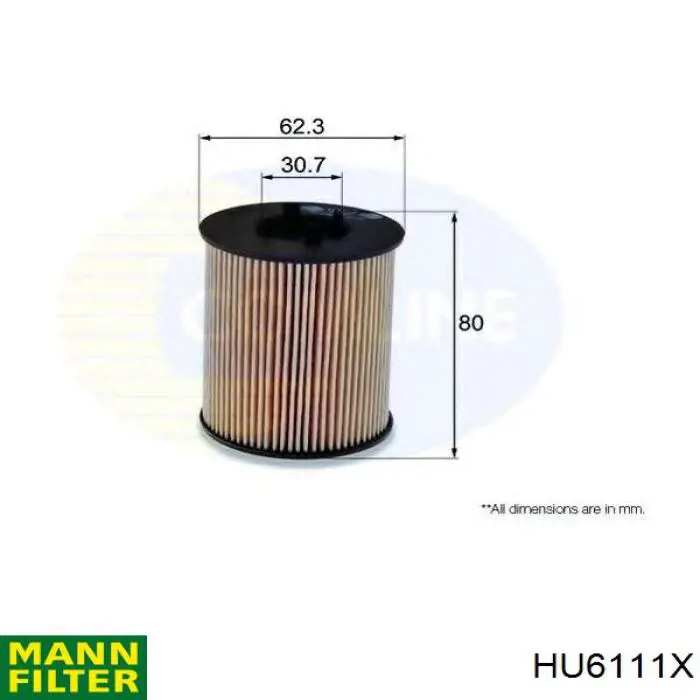 Filtro de óleo Mann-Filter HU6111X preço, a partir de 5,83 USD