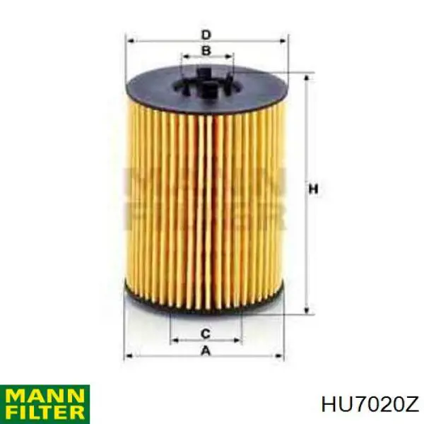 Filtro de óleo Mann-Filter HU7020Z