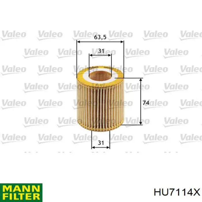 HU7114X Mann-Filter Filtro de óleo