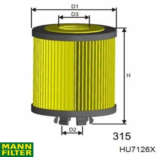 Filtro de óleo Mann-Filter HU7126X preço, a partir de 4,62 USD