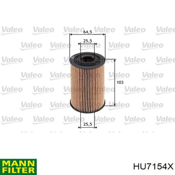 Filtro de óleo HU7154X Mann-Filter