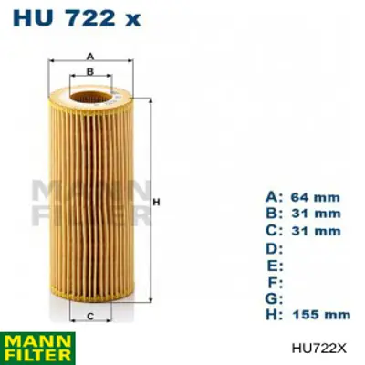 Filtro de óleo HU722X Mann-Filter