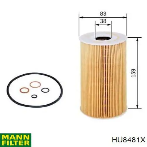 HU8481X Mann-Filter Filtro de óleo