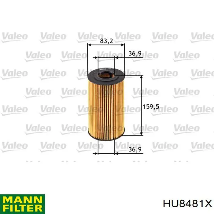 HU8481X Mann-Filter Filtro de óleo