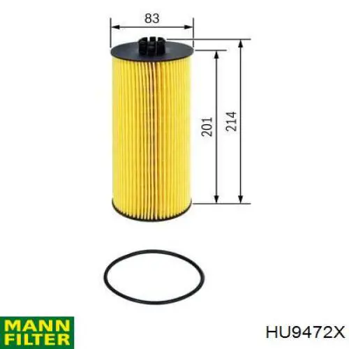 Filtro de óleo HU9472X Mann-Filter