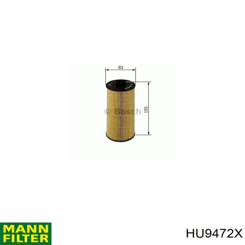 HU9472X Mann-Filter Filtro de óleo