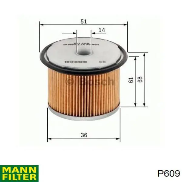 Filtro de combustível Mann-Filter P609 preço, a partir de 10,39 USD
