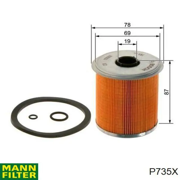 Filtro de combustível Mann-Filter P735X preço, a partir de 8,94 USD