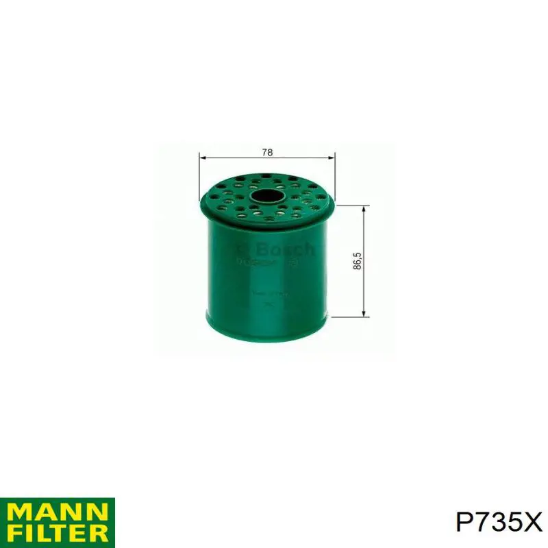 P735X Mann-Filter Filtro de combustível