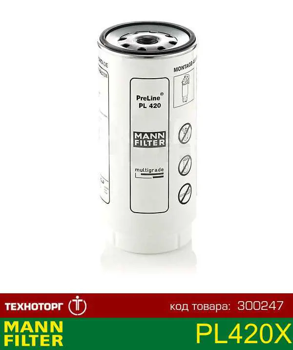 PL420X Mann-Filter Filtro de combustível