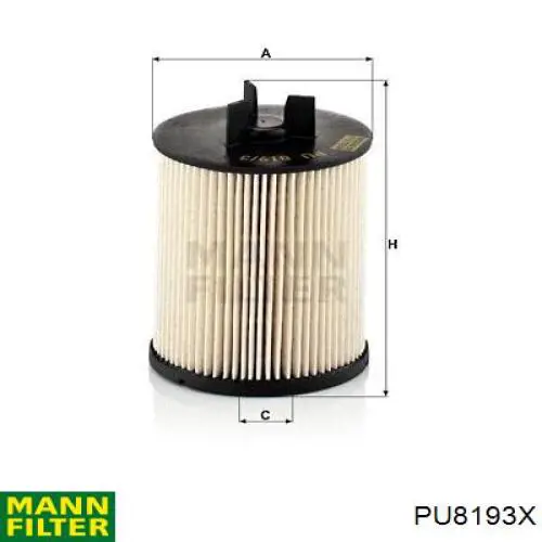 PU8193X Mann-Filter Filtro de combustível