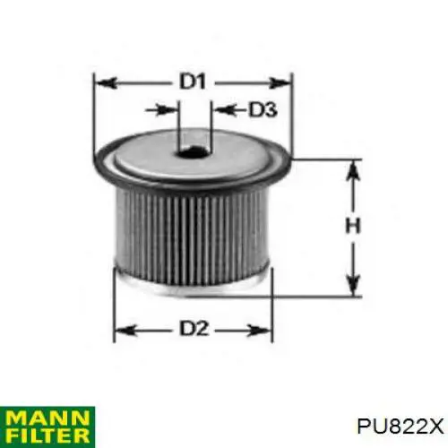 Filtro de combustível Mann-Filter PU822X preço, a partir de 6,46 USD