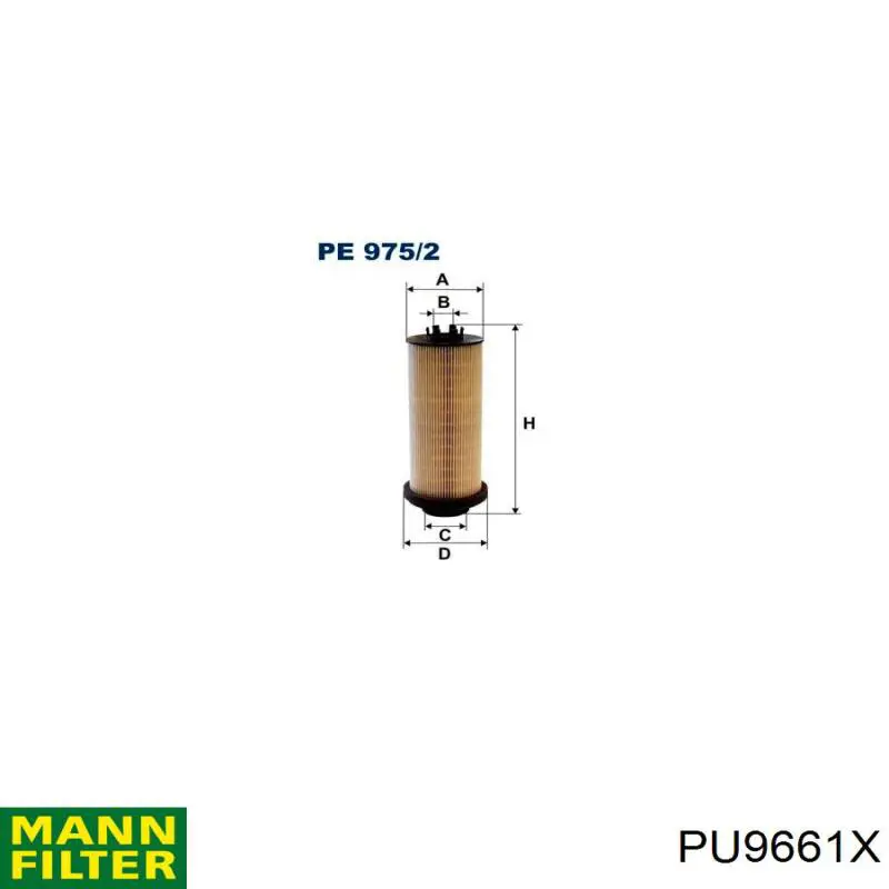 Filtro de combustível Mann-Filter PU9661X preço, a partir de 19,54 USD