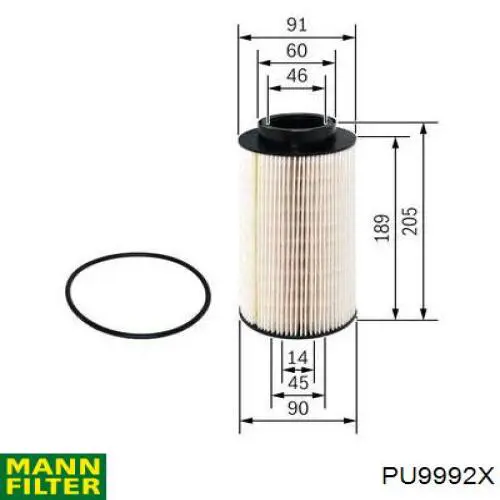 Filtro de combustível Mann-Filter PU9992X preço, a partir de 13,17 USD