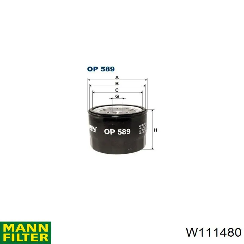 Compre W111480 Mann-Filter Filtro de óleo