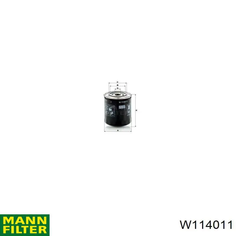 Filtro de óleo Mann-Filter W114011 preço, a partir de 16,85 USD