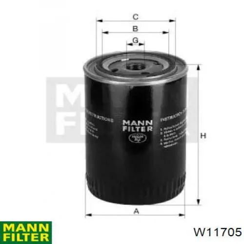 Filtro de óleo Mann-Filter W11705 preço, a partir de 40,19 USD