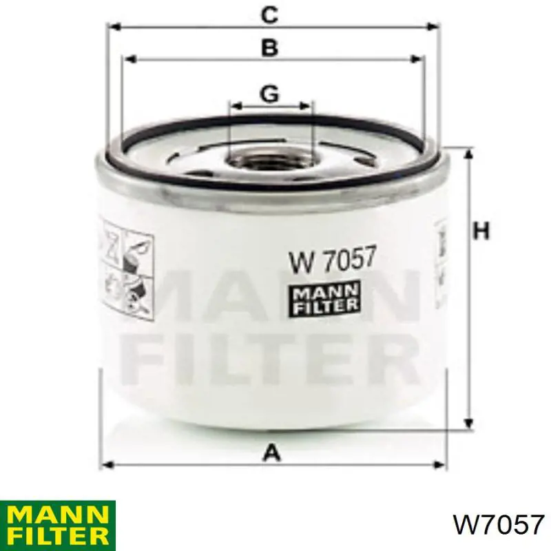 W7057 Mann-Filter Filtro de óleo
