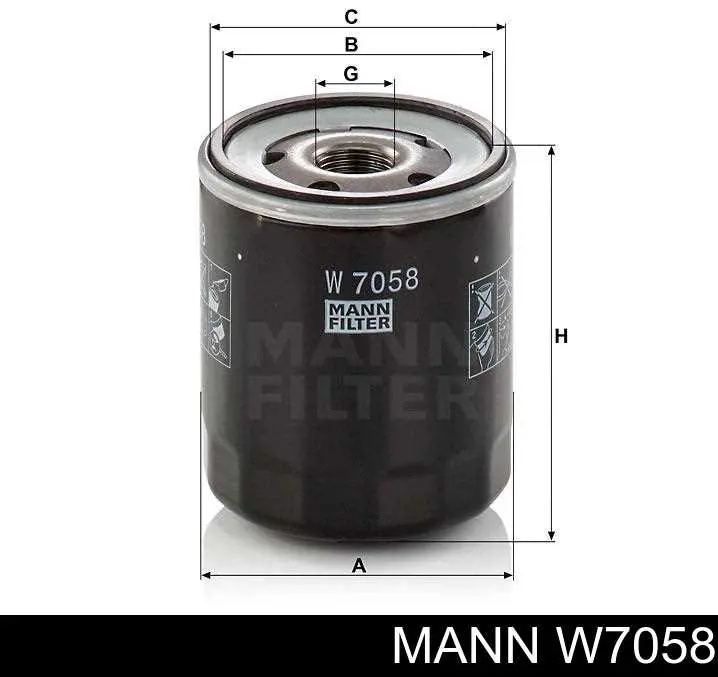 W7058 Mann-Filter Filtro de óleo