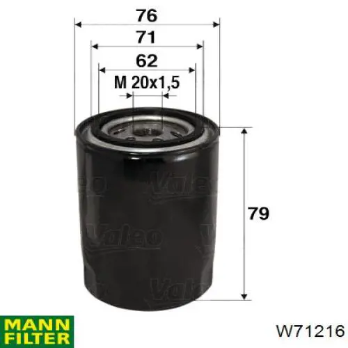Compre W71216 Mann-Filter Filtro de óleo