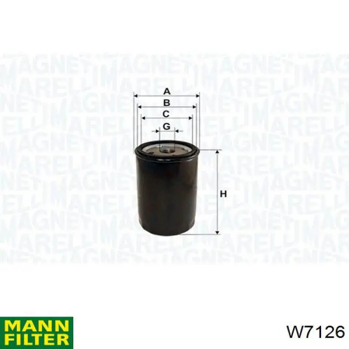 Filtro de óleo Mann-Filter W7126 preço, a partir de 5,79 USD