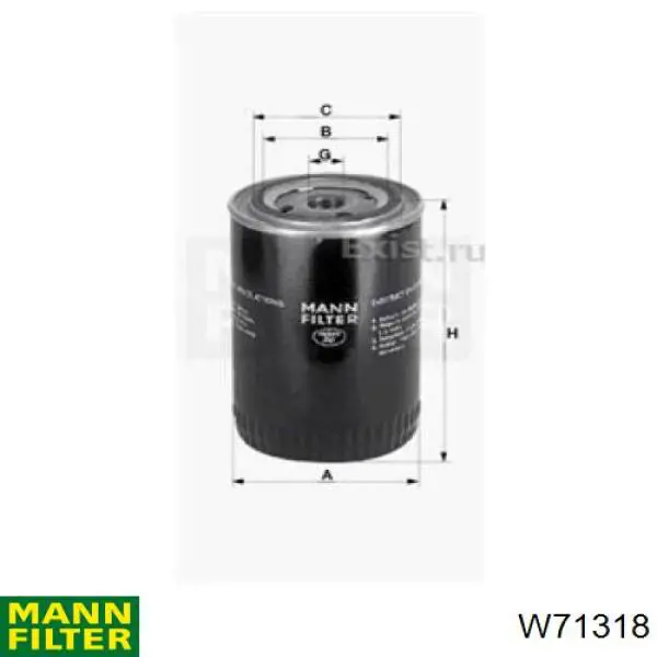 Compre W71318 Mann-Filter Filtro de óleo