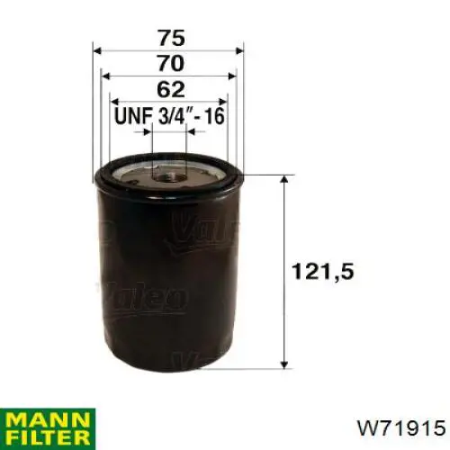 Compre W71915 Mann-Filter Filtro de óleo