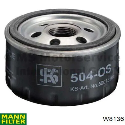 Filtro de óleo W8136 Mann-Filter