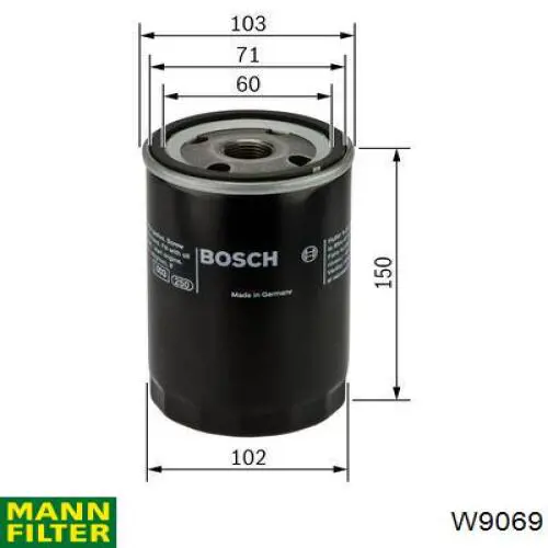 Filtro de óleo Mann-Filter W9069 preço, a partir de 15,95 USD