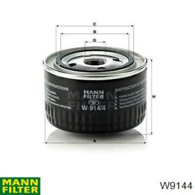 Filtro de óleo Mann-Filter W9144 preço, a partir de 7,26 USD
