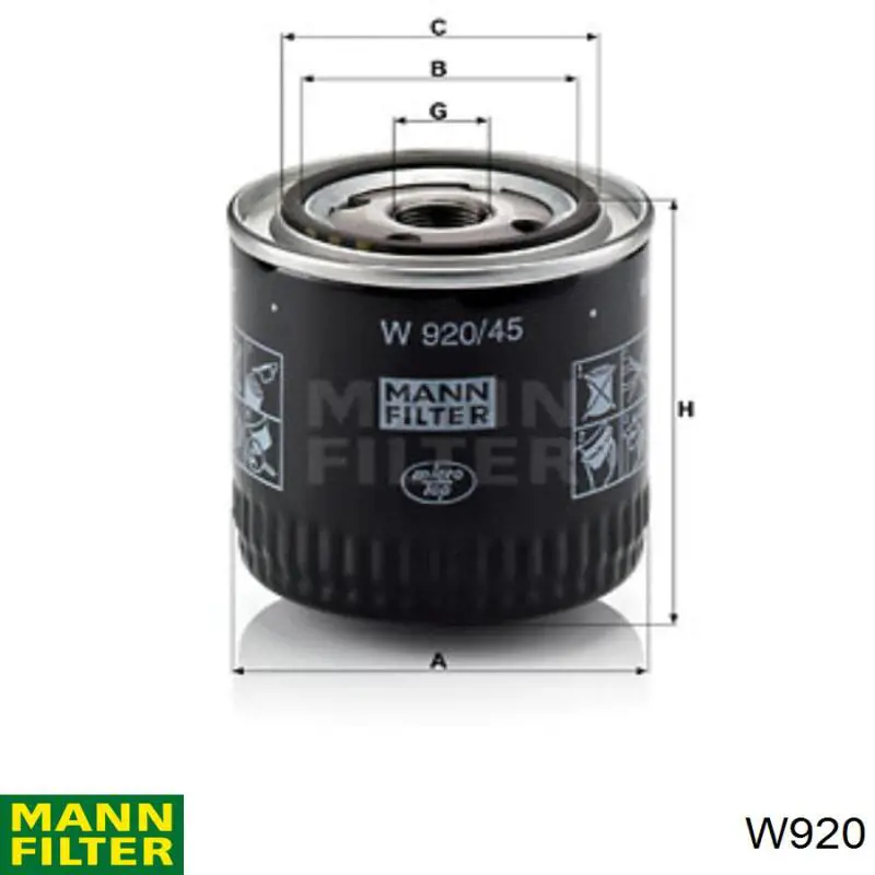 Filtro de óleo Mann-Filter W920 preço, a partir de 9,26 USD