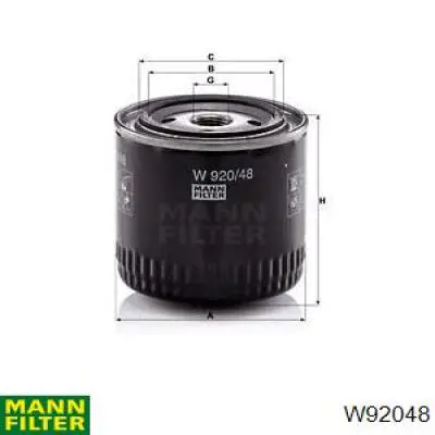 Compre W92048 Mann-Filter Filtro de óleo