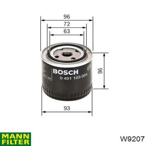 Compre W9207 Mann-Filter Filtro de óleo