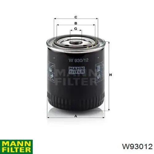 Filtro de óleo Mann-Filter W93012 preço, a partir de 7,79 USD