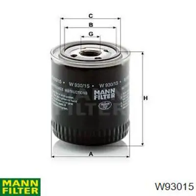 Filtro de óleo Mann-Filter W93015 preço, a partir de 12,45 USD