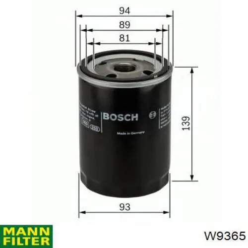 Filtro de óleo Mann-Filter W9365 preço, a partir de 14,64 USD