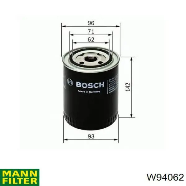 Filtro de óleo Mann-Filter W94062 preço, a partir de 12,22 USD