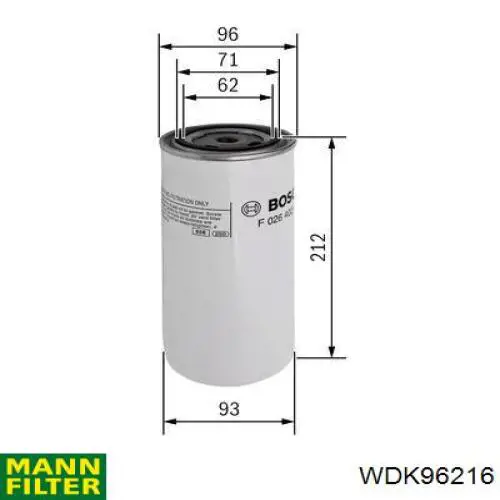 Filtro de combustível Mann-Filter WDK96216 preço, a partir de 24,07 USD