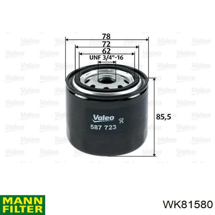 Filtro de combustível Mann-Filter WK81580 preço, a partir de 9,30 USD
