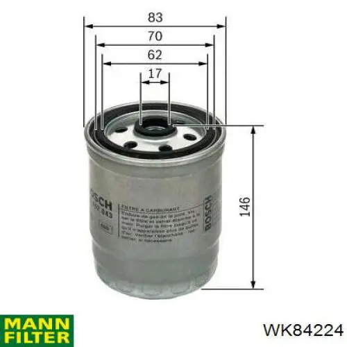 Compre WK84224 Mann-Filter Filtro de combustível