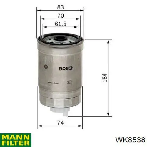 Filtro de combustível Mann-Filter WK8538 preço, a partir de 11,26 USD