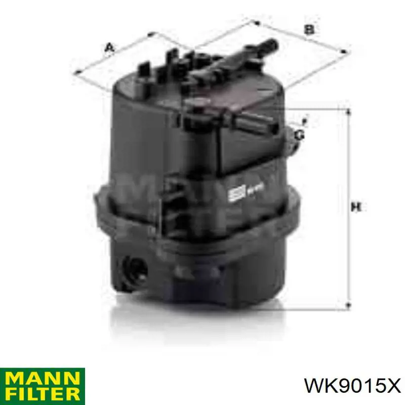 WK9015X Mann-Filter Filtro de combustível