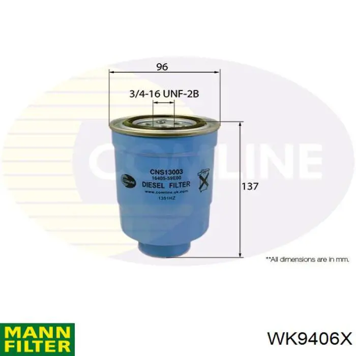 Compre WK9406X Mann-Filter Filtro de combustível
